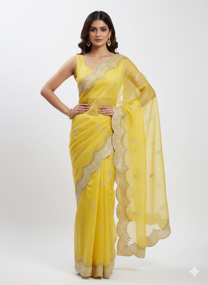 Organza Banarasi Kora Silk Embroidery