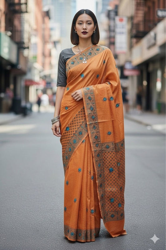 Chanderi Embroidery Saree