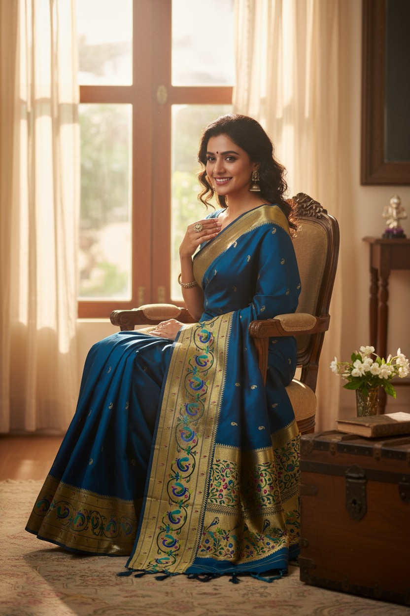 Ring Peacock Saree
