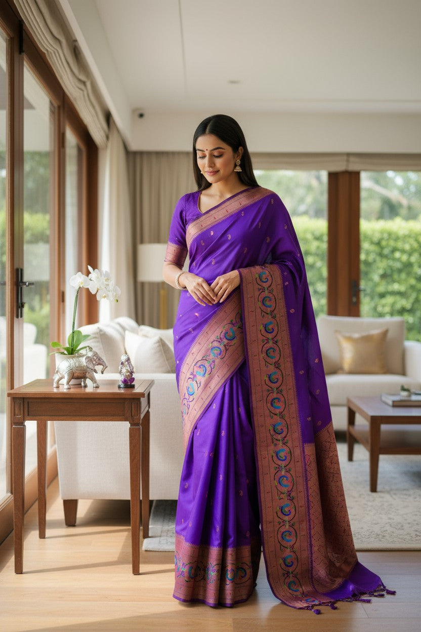 Ring Peacock Saree