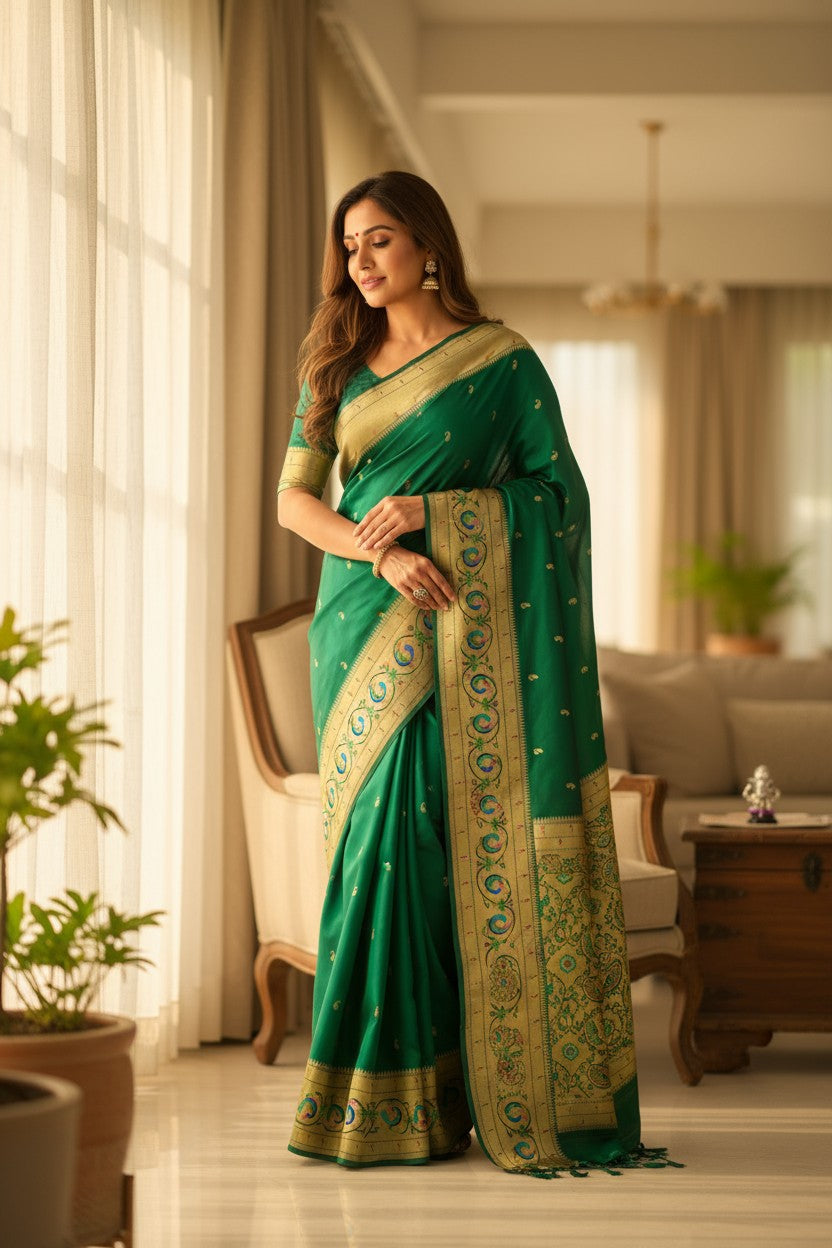 Ring Peacock Saree