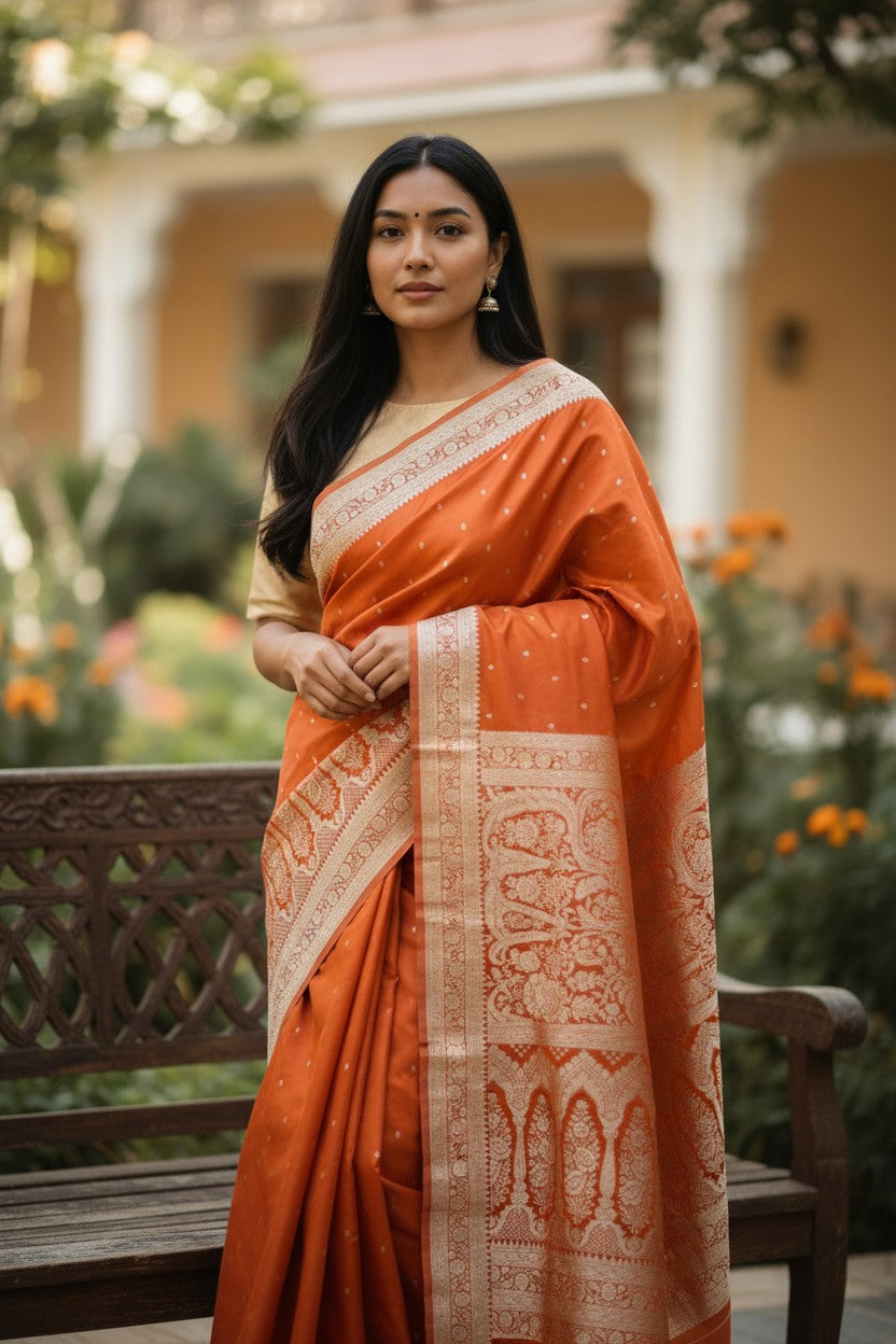 Banaras Mashru Katan Butta Saree