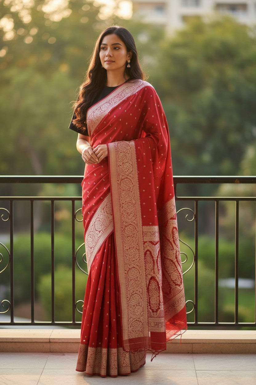 Banaras Mashru Katan Butta Saree