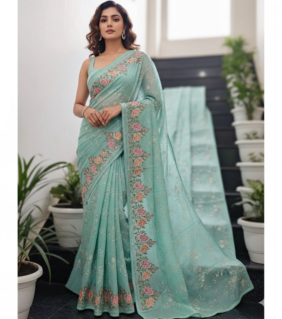 Kota Embroidery Saree