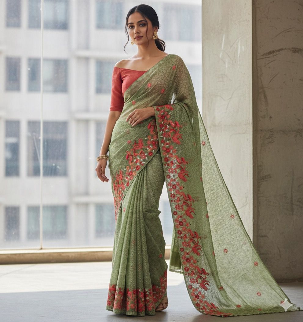 Kota Cotton Silk Embroidery