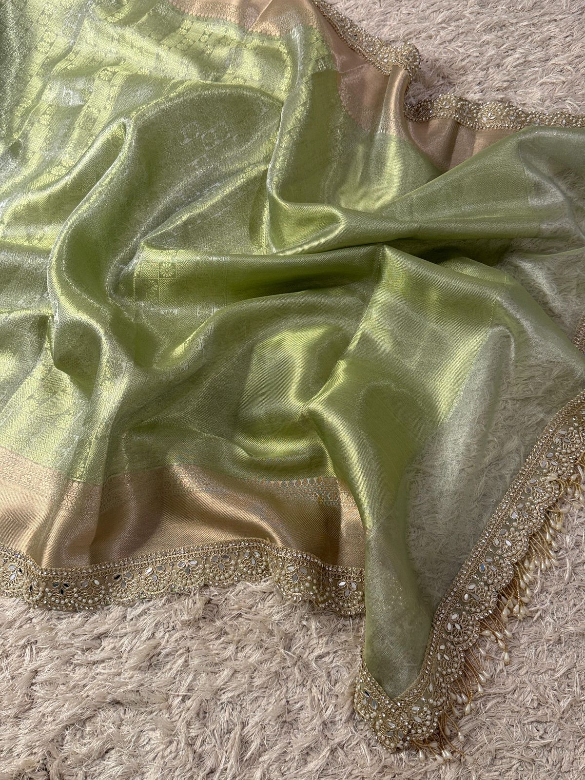 Exclusive Kanjivaram bridal Waskat Banarasi Tissue Silk Saree