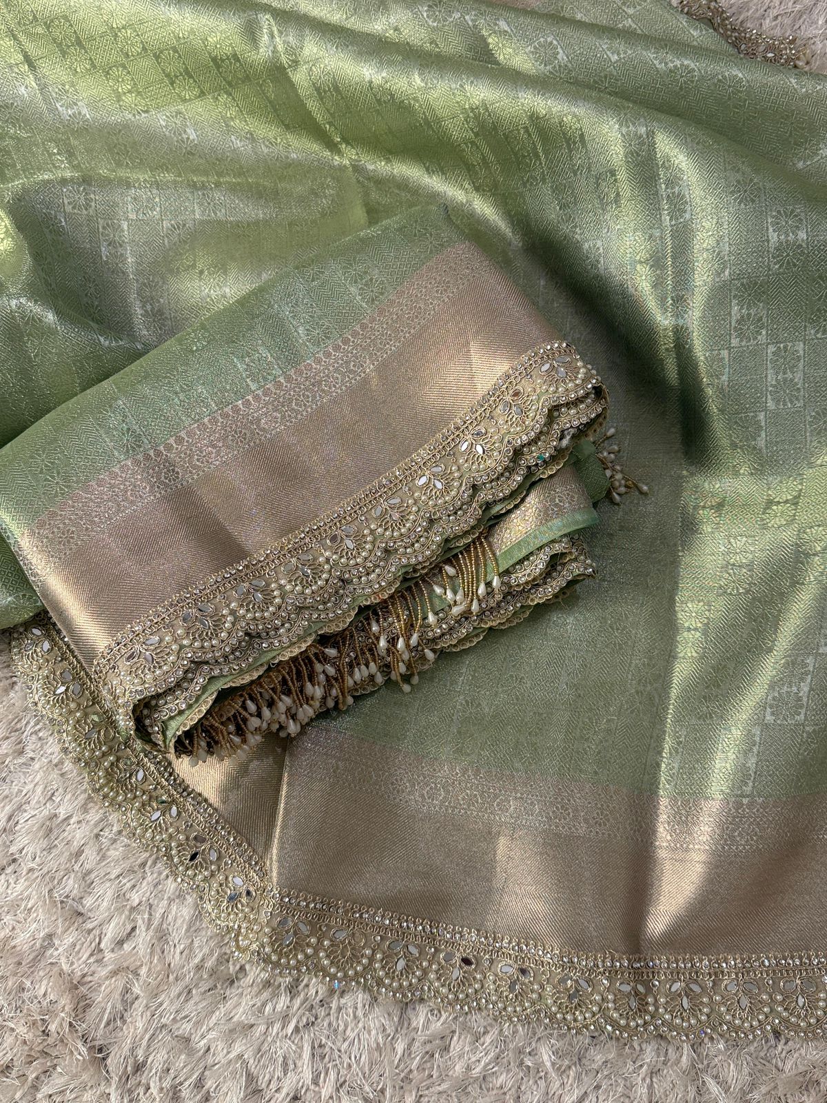 Exclusive Kanjivaram bridal Waskat Banarasi Tissue Silk Saree