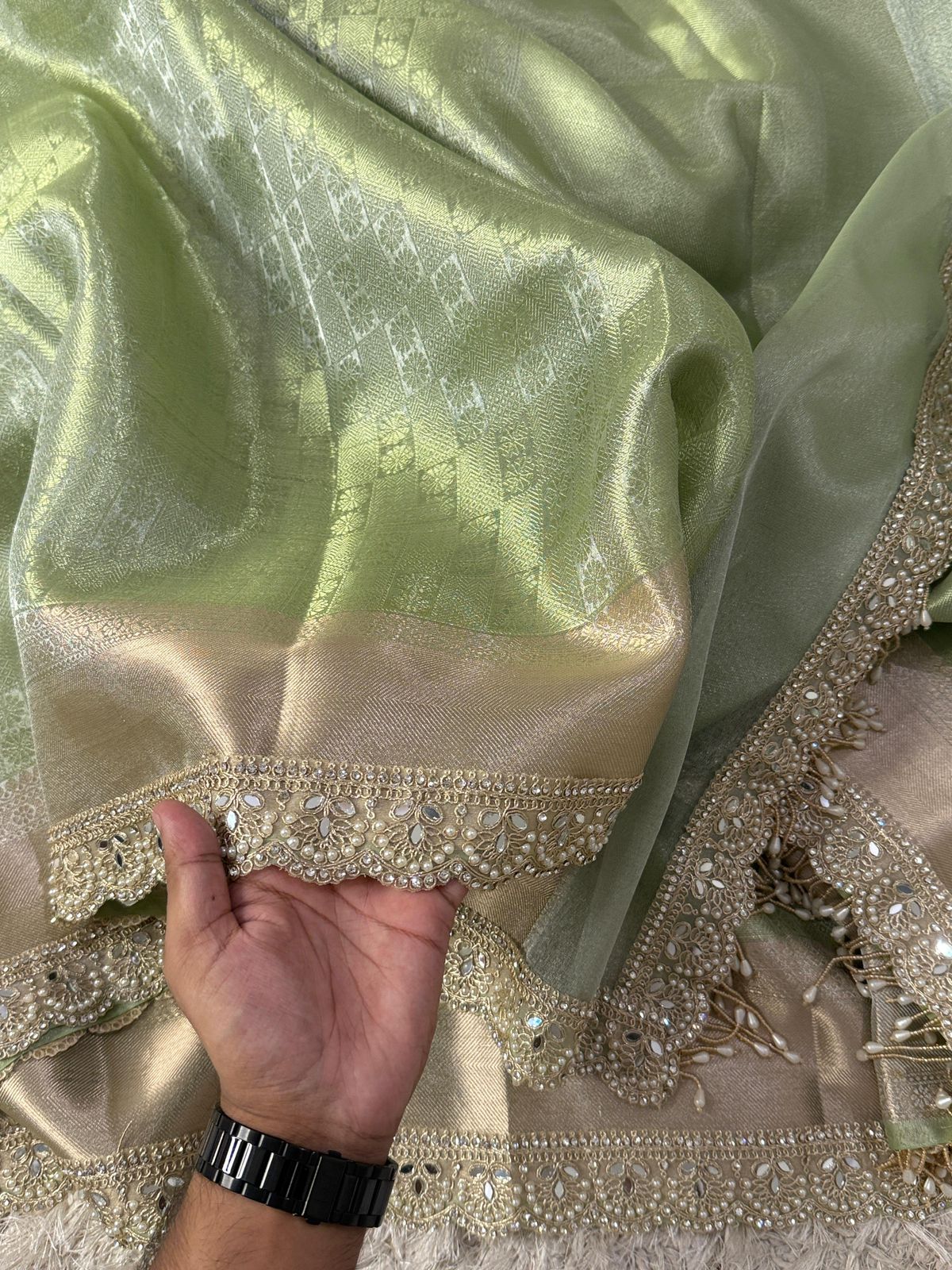 Exclusive Kanjivaram bridal Waskat Banarasi Tissue Silk Saree