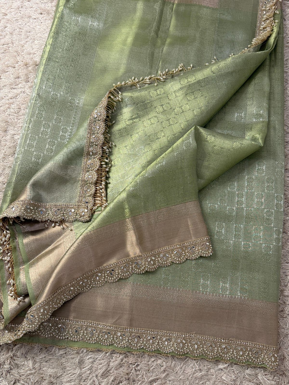 Exclusive Kanjivaram bridal Waskat Banarasi Tissue Silk Saree