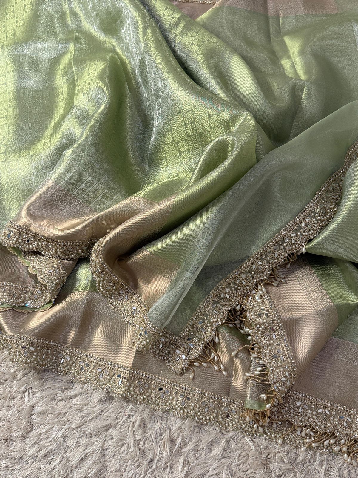 Exclusive Kanjivaram bridal Waskat Banarasi Tissue Silk Saree