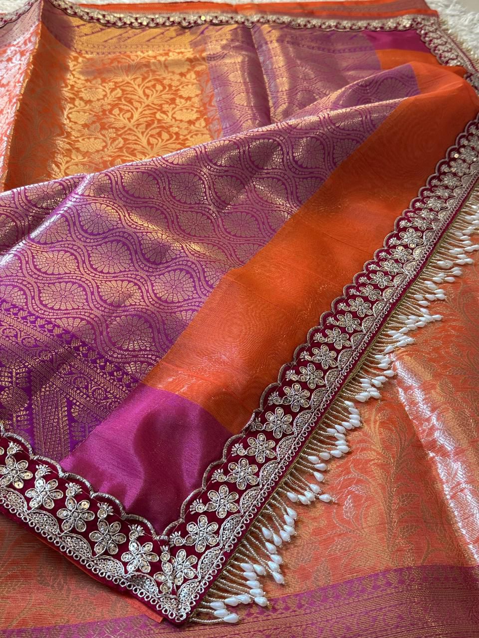 Banarasi Kanjivaram Bridal Katan Waskat Silk Saree
