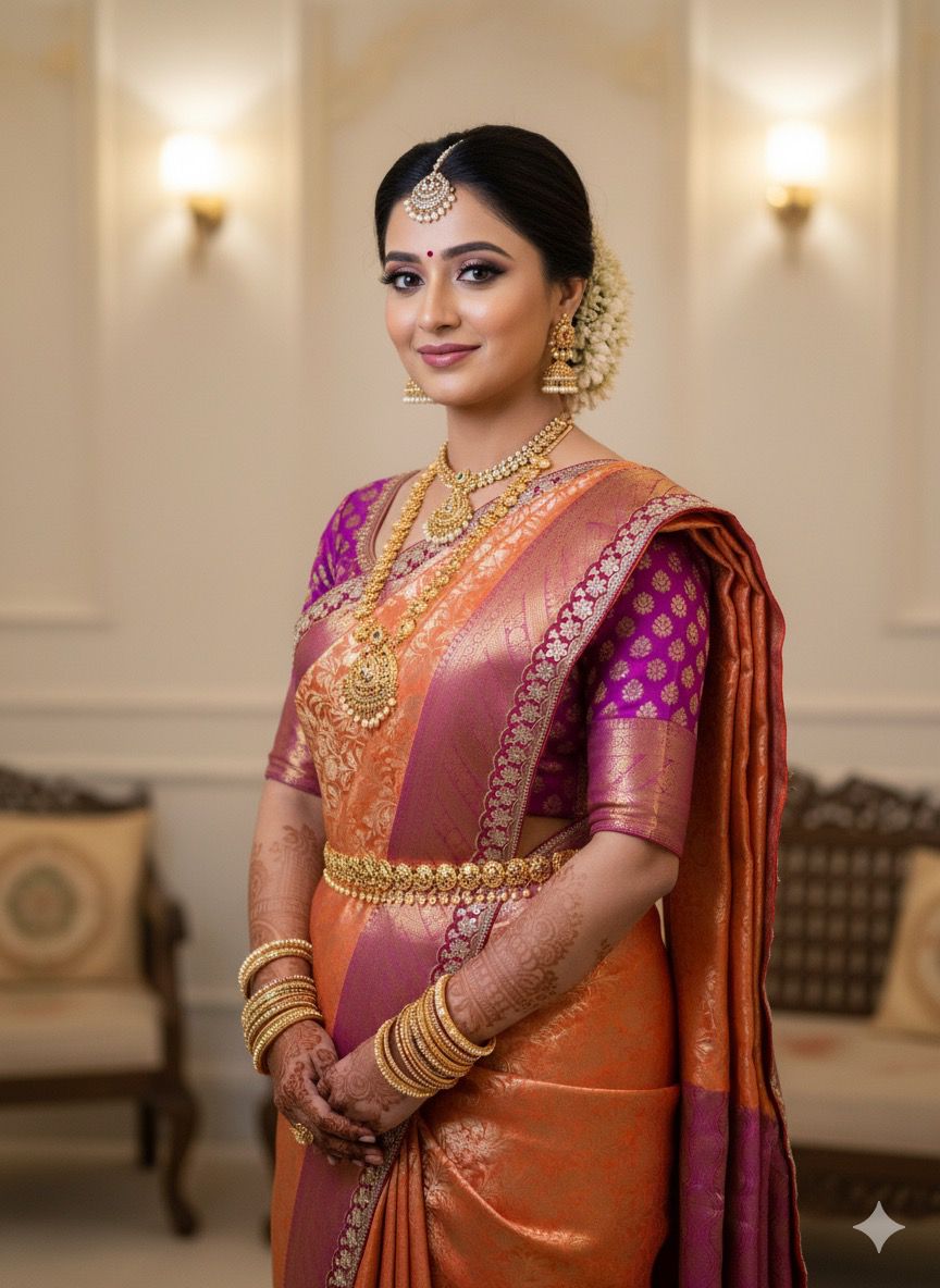 Banarasi Kanjivaram Bridal Katan Waskat Silk Saree