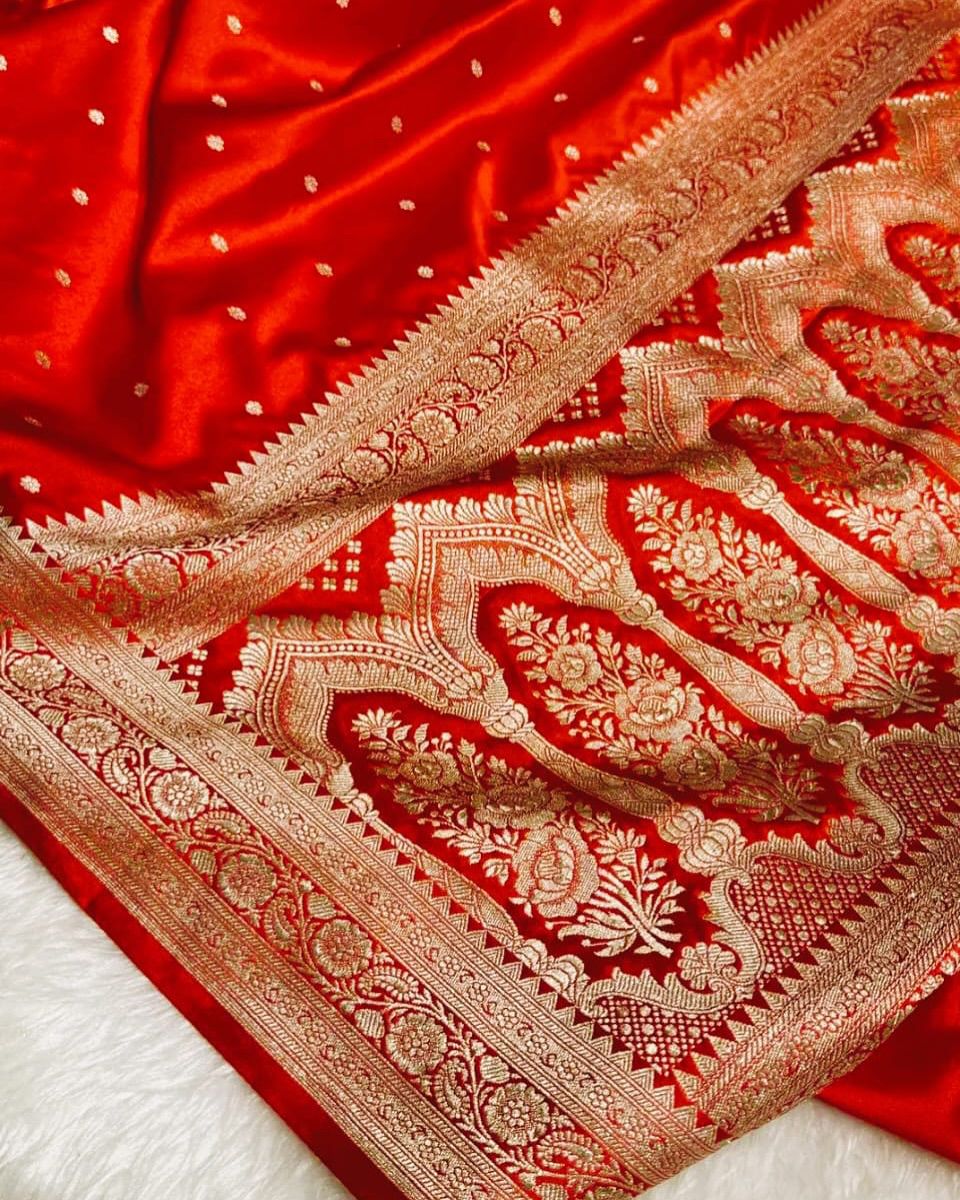 Banaras Mashru Katan Butta Saree