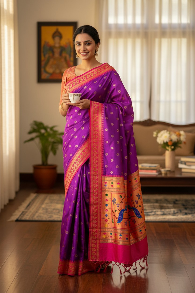 Gouri Gadwal Paithani Saree