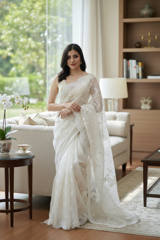 Organza Banarasi Kora Intricate Embroidery