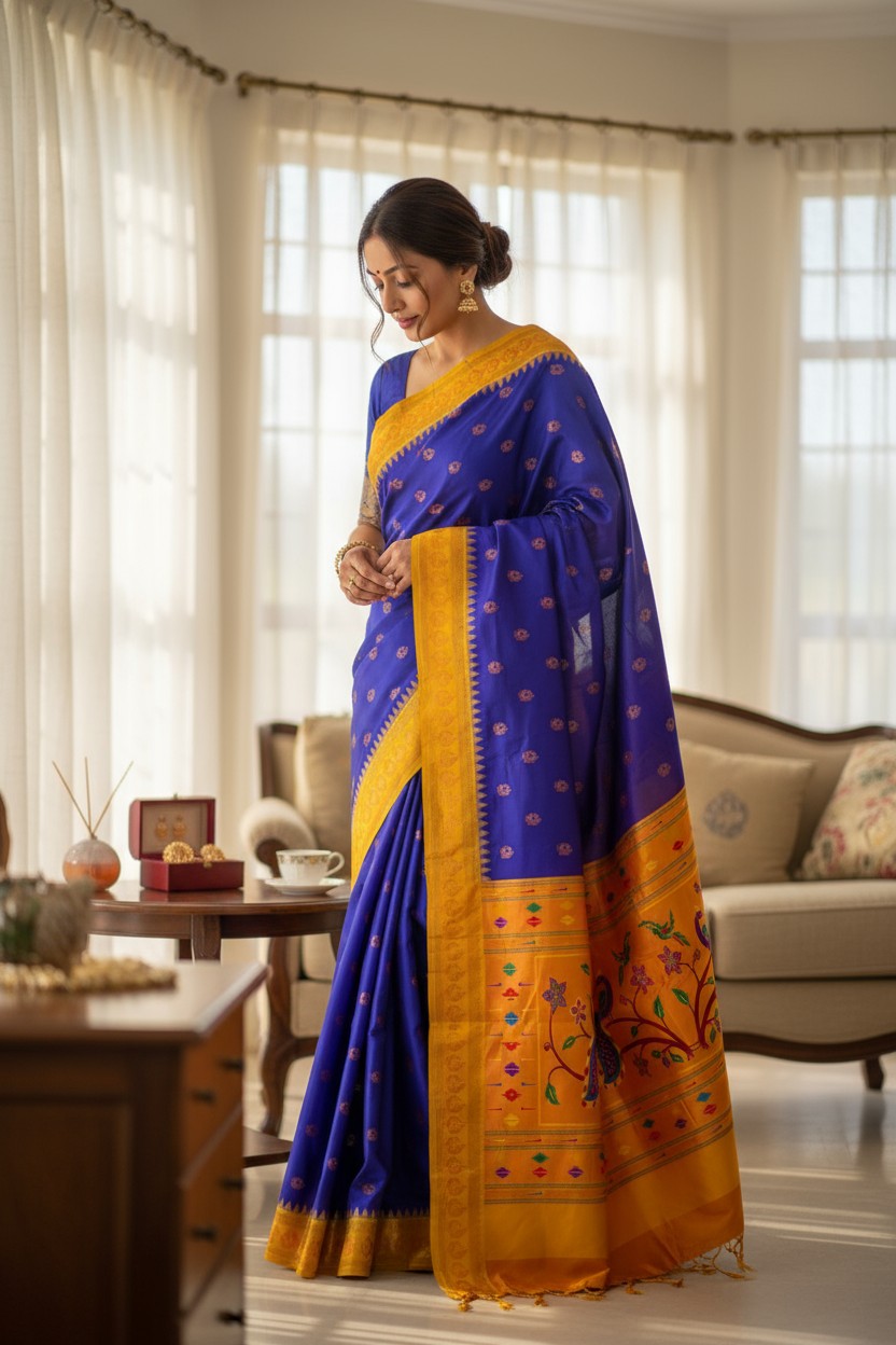 Gouri Gadwal Paithani Saree
